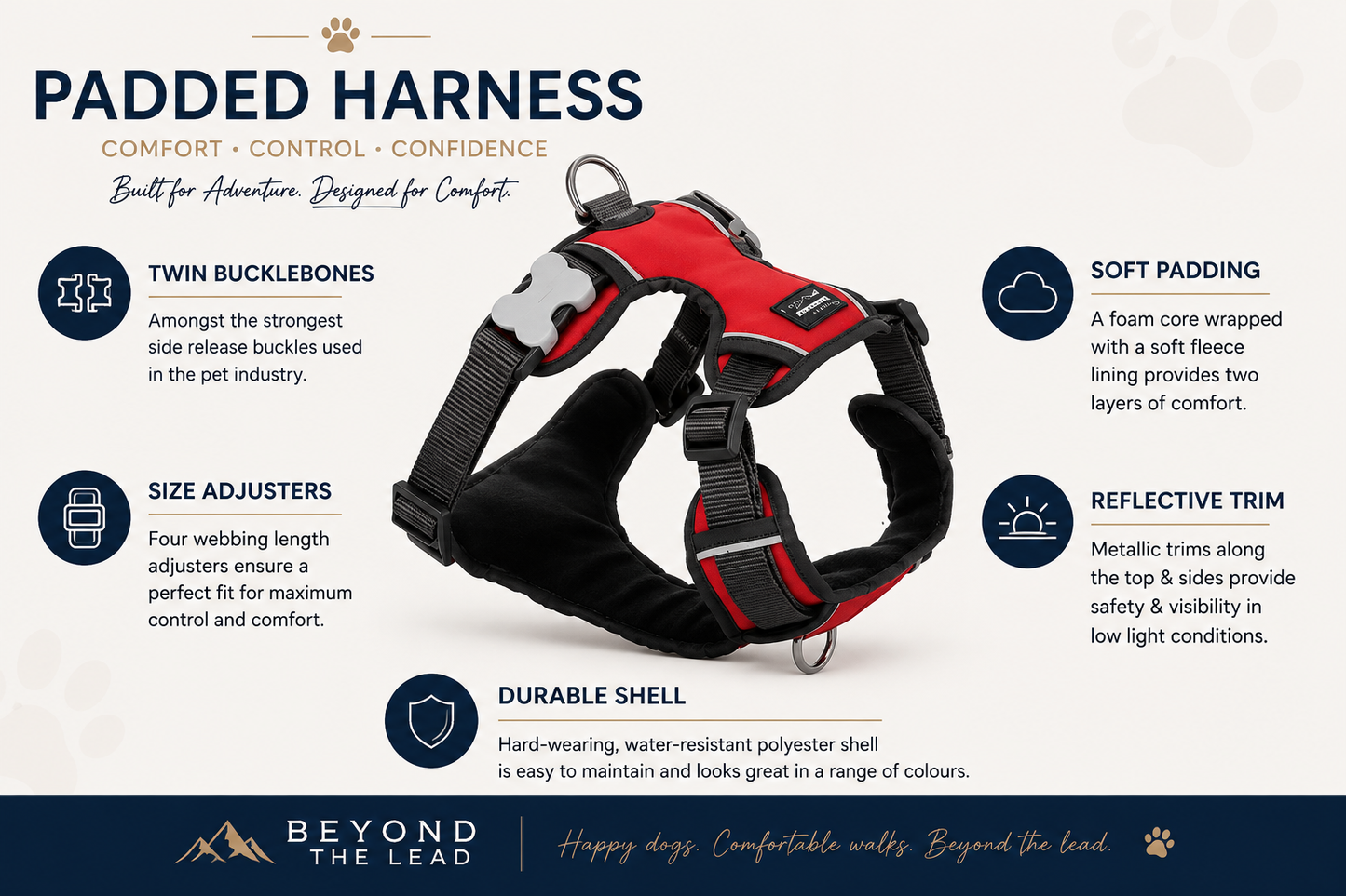 Red Dingo Padded Harness