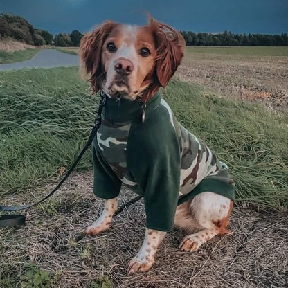 Waterproof Dog Fleece: Camo / Green