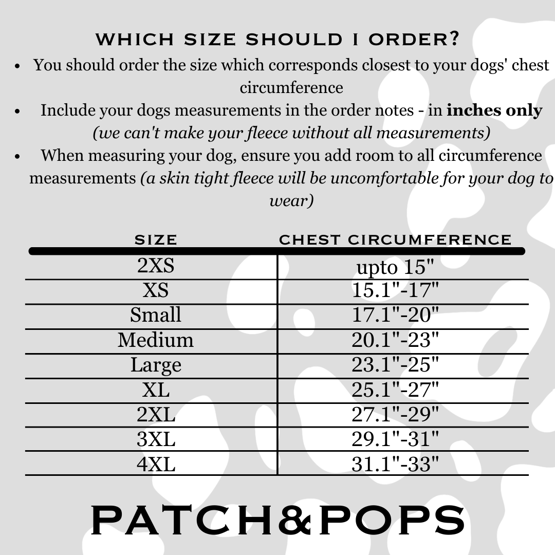 Waterproof Dog Fleece: Multi Colour